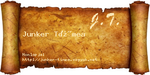 Junker Tímea névjegykártya